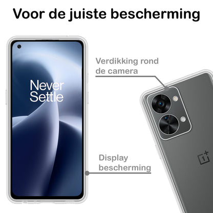 Forterra OnePlus Nord 2T Hoesje Siliconen Backcover Lichtgewicht - Transparant