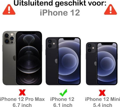 Forterra iPhone 12 Hoesje Marmer Hard Case Cover - Wit