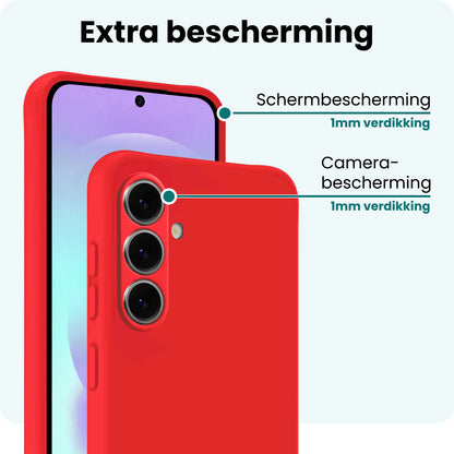 Forterra Samsung A37 Hoesje Siliconen Backcover Lichtgewicht - Rood