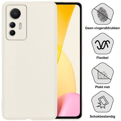Forterra Xiaomi 12 Lite Hoesje Siliconen Backcover Lichtgewicht - Wit