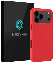 Forterra iPhone 17 Pro Hoesje Siliconen Backcover Lichtgewicht - Rood