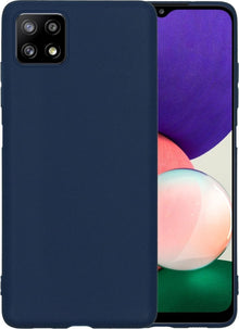 Forterra Samsung A22 5G Hoesje Siliconen Backcover Lichtgewicht - Donkerblauw