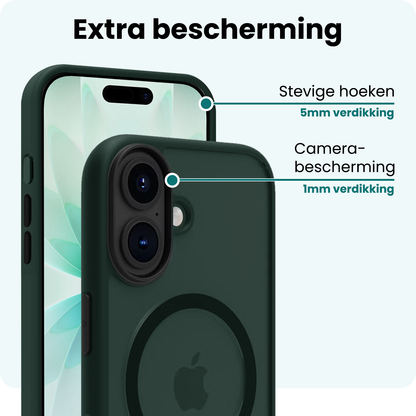 Forterra iPhone 17 Hoesje Geschikt voor Magsafe Backcover Shockproof - Donkergroen