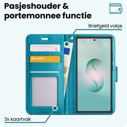 Forterra Samsung S26 Ultra Hoesje Bookcase Cover met Kaarthouder - Turquoise