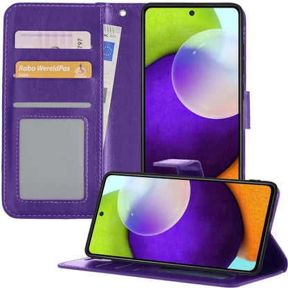 Forterra Samsung A52 5G Hoesje Bookcase Cover met Kaarthouder - Paars
