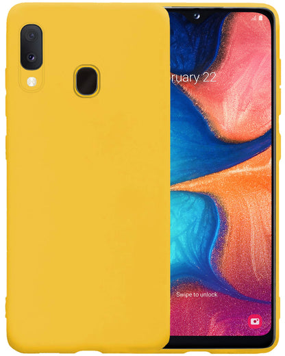 Forterra Samsung A20e Hoesje Siliconen Backcover Lichtgewicht - Geel