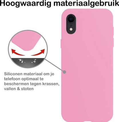 Forterra iPhone XR Hoesje Siliconen Backcover Lichtgewicht - Lichtroze