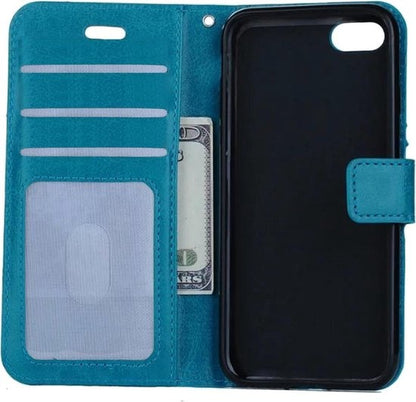 Forterra iPhone SE 2020 Hoesje Bookcase Cover met Kaarthouder - Turquoise