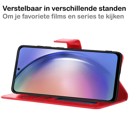 Forterra Samsung A54 Hoesje Bookcase Cover met Kaarthouder - Rood