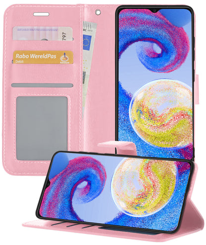 Forterra Samsung A04s Hoesje Bookcase Cover met Kaarthouder - Lichtroze