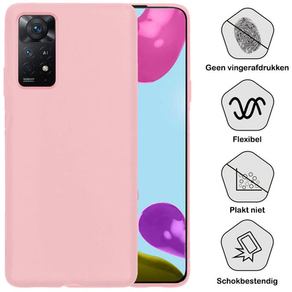 Forterra Xiaomi Redmi Note 11 Hoesje Siliconen Backcover Lichtgewicht - Lichtroze