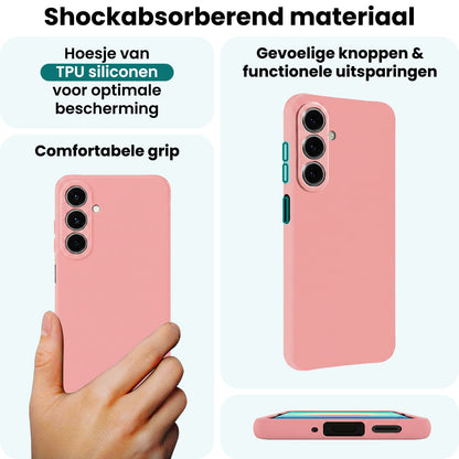 Forterra Samsung A27 Hoesje Siliconen Backcover Lichtgewicht - Lichtroze