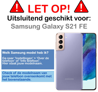 Forterra Samsung S21 FE Hoesje Bookcase Cover met Kaarthouder - Donkerroze