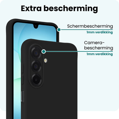 Forterra Samsung A17 Hoesje Siliconen Backcover Lichtgewicht - Zwart