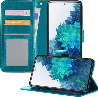 Forterra Samsung S20 FE Hoesje Bookcase Cover met Kaarthouder - Turquoise