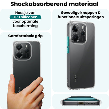 Forterra Xiaomi Redmi Note 14 5G Hoesje Siliconen Backcover Lichtgewicht - Transparant