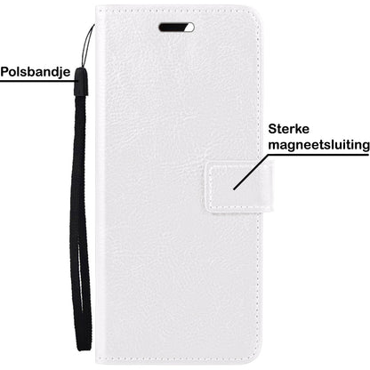 Forterra iPhone 14 Pro Hoesje Bookcase Cover met Kaarthouder - Wit