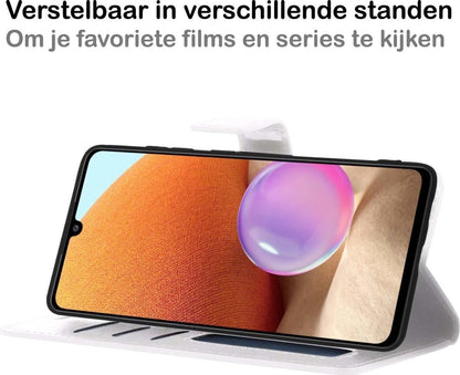 Forterra Samsung A32 5G Hoesje Bookcase Cover met Kaarthouder - Wit