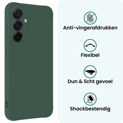 Forterra Samsung A36 Hoesje Siliconen Backcover Lichtgewicht - Donkergroen