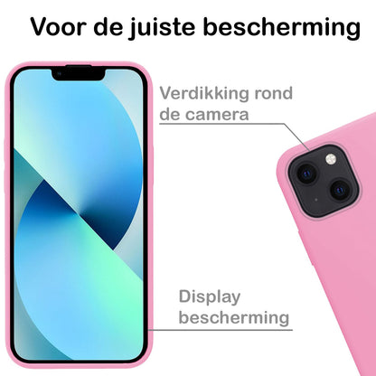 Forterra iPhone 14 Plus Hoesje Siliconen Backcover Lichtgewicht - Lichtroze