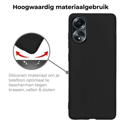 Forterra OPPO A58 Hoesje Siliconen Backcover Lichtgewicht - Zwart