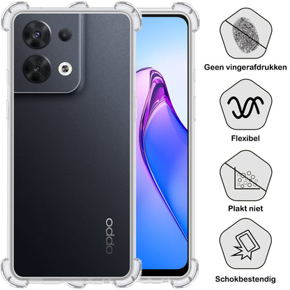 Forterra OPPO Reno 8 Pro Hoesje Shockproof Backcover Siliconen - Transparant