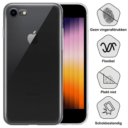 Forterra iPhone SE 2022 Hoesje Siliconen Backcover Lichtgewicht - Transparant
