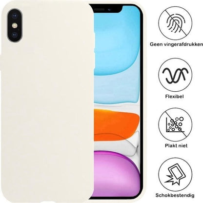 Forterra iPhone Xs Max Hoesje Siliconen Backcover Lichtgewicht - Wit