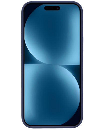 Forterra iPhone 15 Pro Max Hoesje Siliconen Backcover Lichtgewicht - Donkerblauw