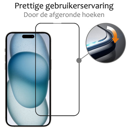 Forterra iPhone 15 Plus Screenprotector Gehard Glas - Full Screen