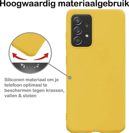 Forterra Samsung A52 Hoesje Siliconen Backcover Lichtgewicht - Geel