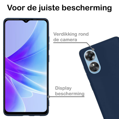 Forterra OPPO A17 Hoesje Siliconen Backcover Lichtgewicht - Donkerblauw