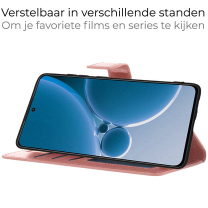 Forterra OnePlus Nord 3 Hoesje Bookcase Cover met Kaarthouder - Rosé goud