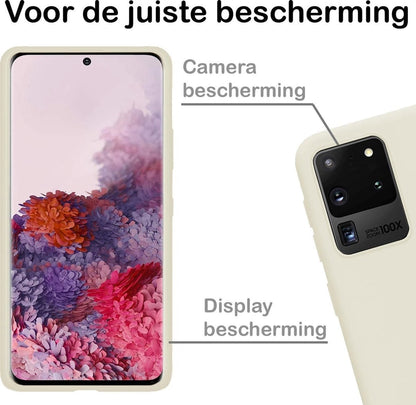 Forterra Samsung S20 Ultra Hoesje Siliconen Backcover Lichtgewicht - Wit