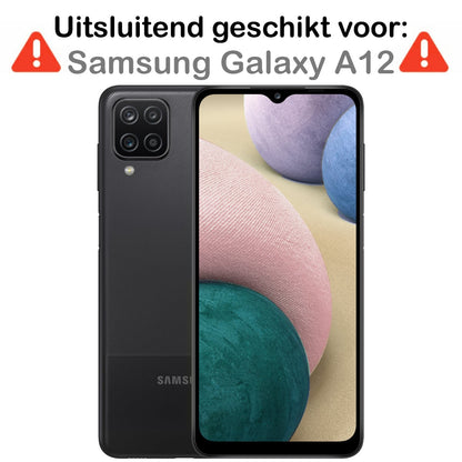 Forterra Samsung A12 Hoesje Bookcase Cover met Kaarthouder - Donkerblauw