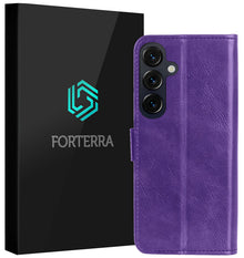 Forterra Samsung S26 Plus Hoesje Bookcase Cover met Kaarthouder - Paars