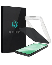 Forterra Privacy Screenprotector Geschikt voor Samsung Galaxy S24 - Met Installatie Kit - Privacy - Beschermglas - Flexibel Glas - Tempered Glass - Screen Protector