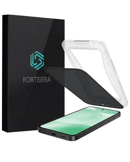 Forterra Privacy Screenprotector Geschikt voor Samsung Galaxy S24 - Met Installatie Kit - Privacy - Beschermglas - Flexibel Glas - Tempered Glass - Screen Protector